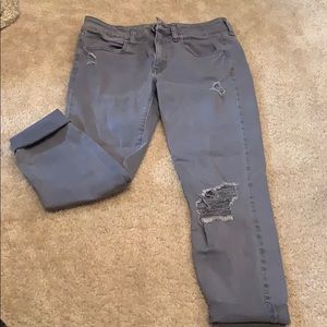 Super Stretch Blue Jeggings - Crop